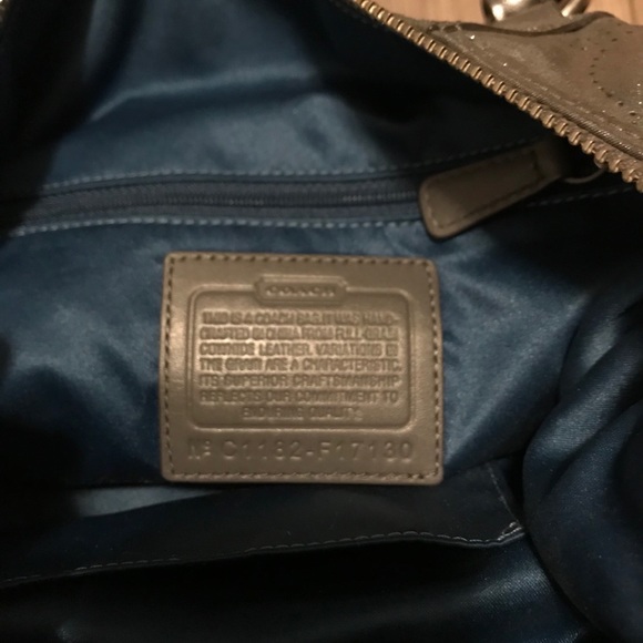 Metallic Silver Coach Shoulder Bag - Picture 5 of 6